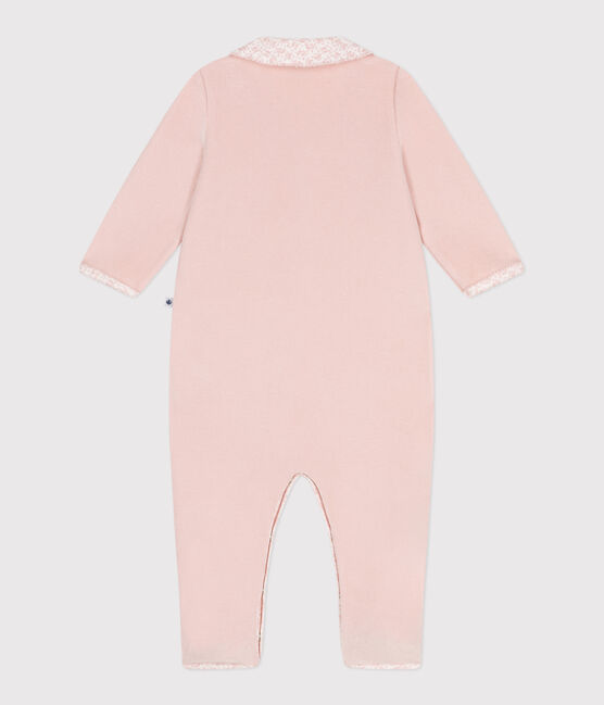 Pijama de terciopelo con cuello para bebé rosa SALINE