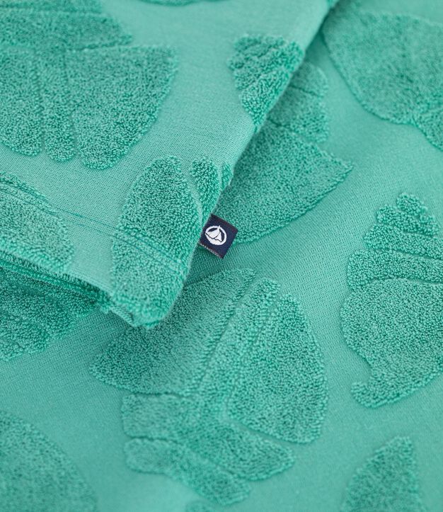 Camisa infantil de algod&oacute;n de manga corta verde