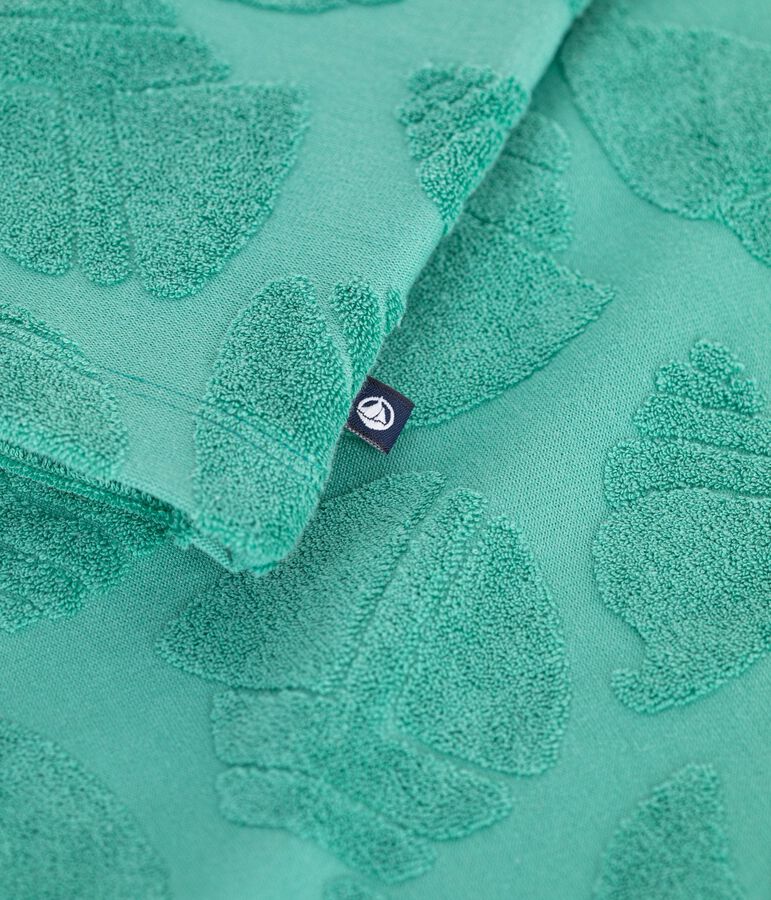 Camisa infantil de algod&oacute;n de manga corta verde