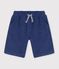 Bermudas cortas infantiles de algod&oacute;n liso azul