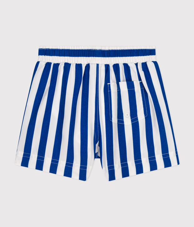 Pantal&oacute;n corto de ba&ntilde;o para beb&eacute; blanco/azul