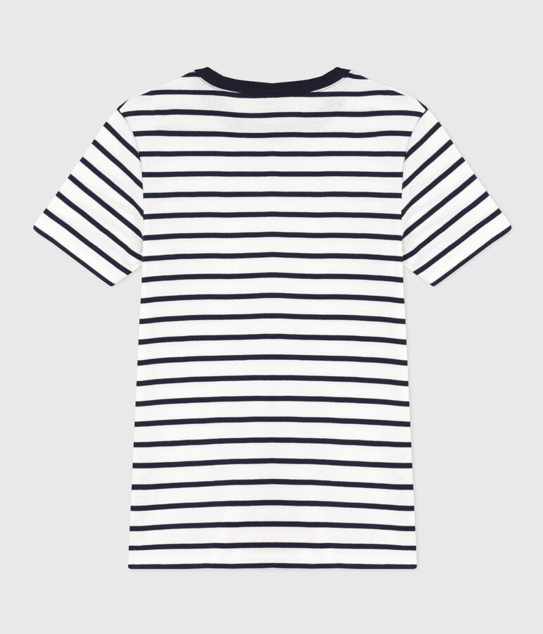 Camiseta L'ICONIQUE de algod&oacute;n con cuello redondo para mujer blanco MARSHMALLOW/azul SMOKING