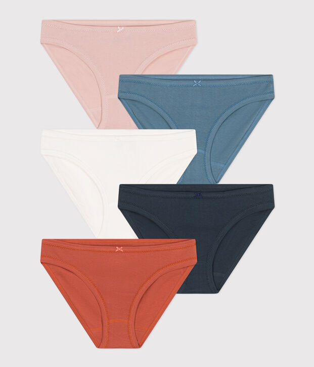 Juego de 5 braguitas de algod&oacute;n de mujer multicolor