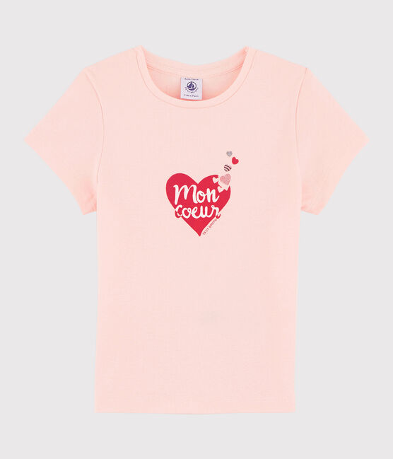 Camiseta serigrafiada para niña rosa MINOIS