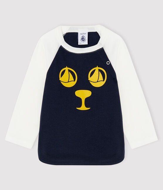 Camiseta para bebé niño azul SMOKING/blanco MARSHMALLOW