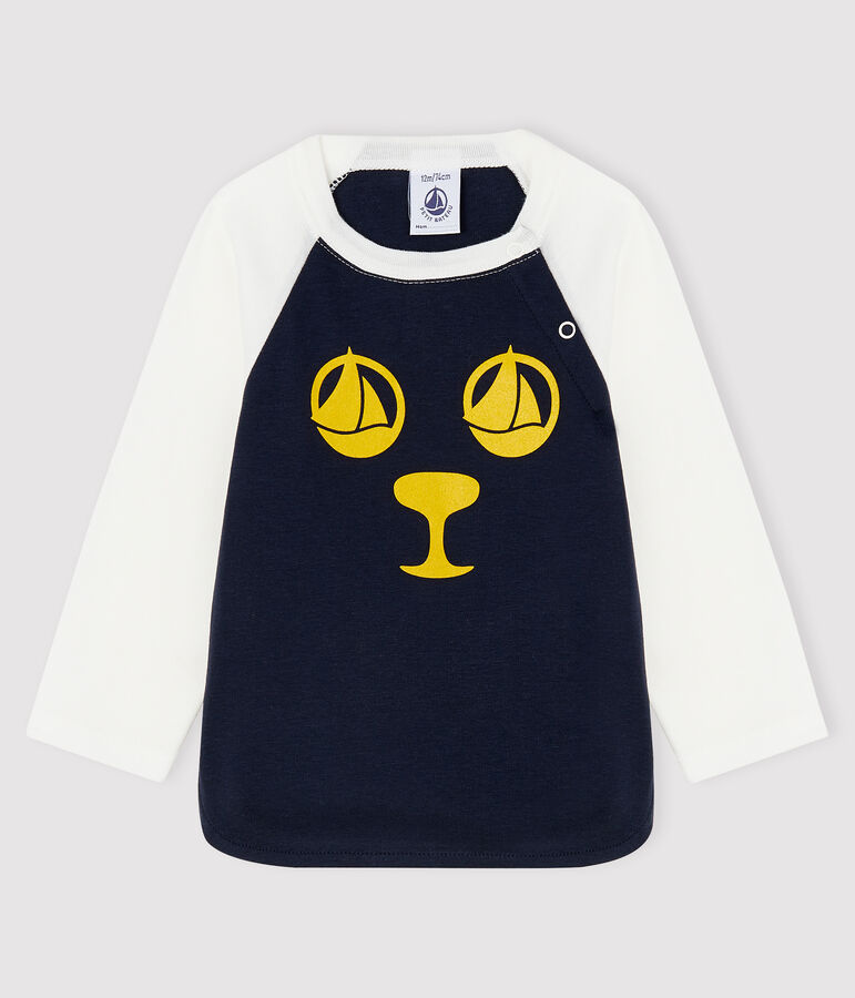 Camiseta para beb&eacute; ni&ntilde;o azul SMOKING/blanco MARSHMALLOW