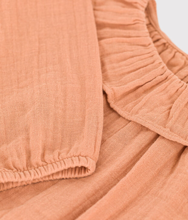 Blusa de gasa de algod&oacute;n para ni&ntilde;a rosa