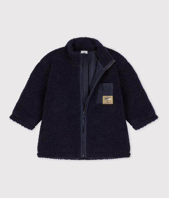 Chaqueta de sherpa reciclada para bebé azul SMOKING