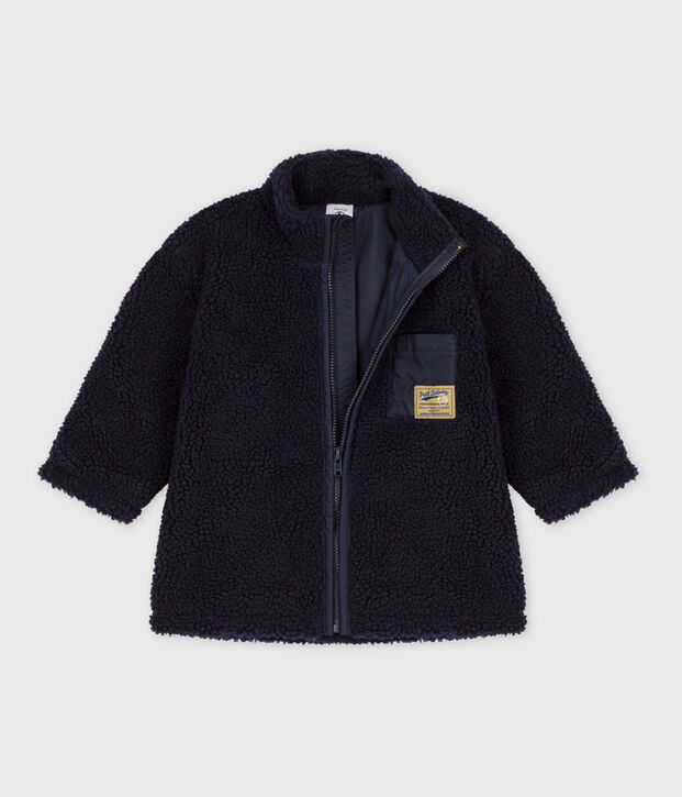 Chaqueta de sherpa reciclada para beb&eacute; azul