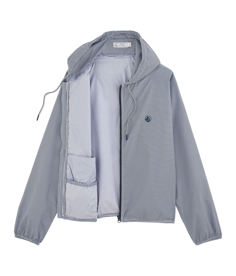 Cortavientos corto unisex azul/blanco