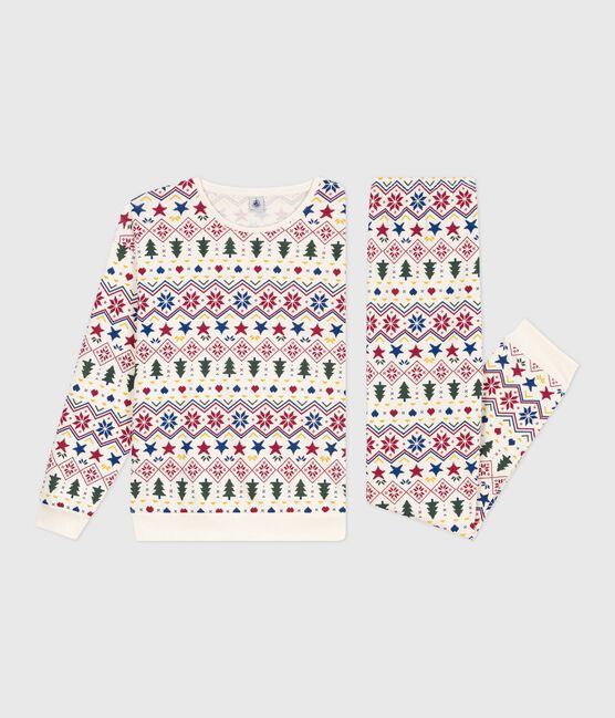 Pijama de algodón con estampado de Navidad para mujer MILK/ MULTICO