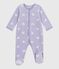 Pijama de terciopelo con estampado de corazones para bebé blanco SQUAW/ MARSHMALLOW