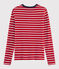 Camiseta icónica con cuello redondo para mujer rojo TERKUIT/blanco MARSHMALLOW