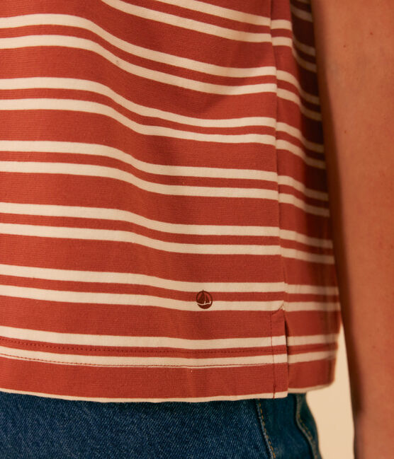 Camiseta la Boxy de algodón a rayas de mujer FAMEUX/ AVALANCHE