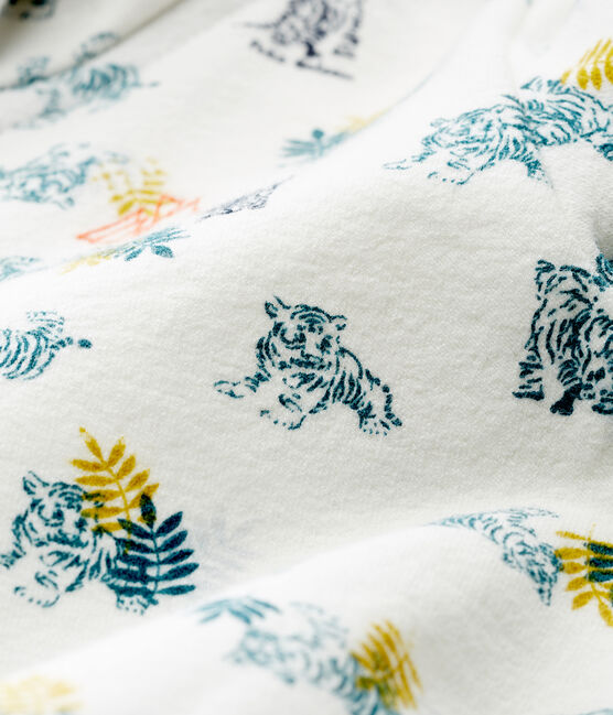Sudadera estampada con capucha y cremallera para bebé niño blanco MARSHMALLOW/blanco MULTICO