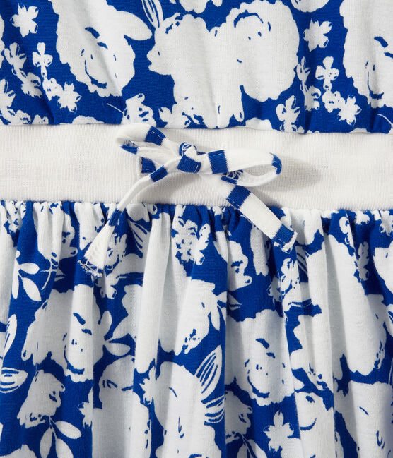 Vestido estampado para niña blanco MARSHMALLOW/azul PERSE