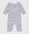 Pijama de algodón sin pies con cuello París para bebé blanco ECUME/blanco MULTICO