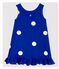Vestido sin mangas de lino de bebé niña azul SURF/blanco MARSHMALLOW
