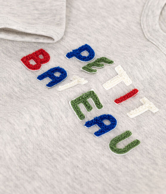 Sudadera lisa de algodón para bebé gris BELUGA CHINE