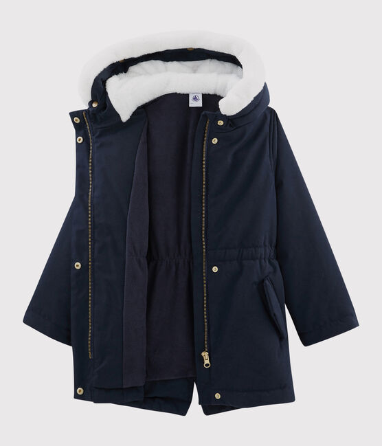 Parka de algodón revestido para niña azul SMOKING