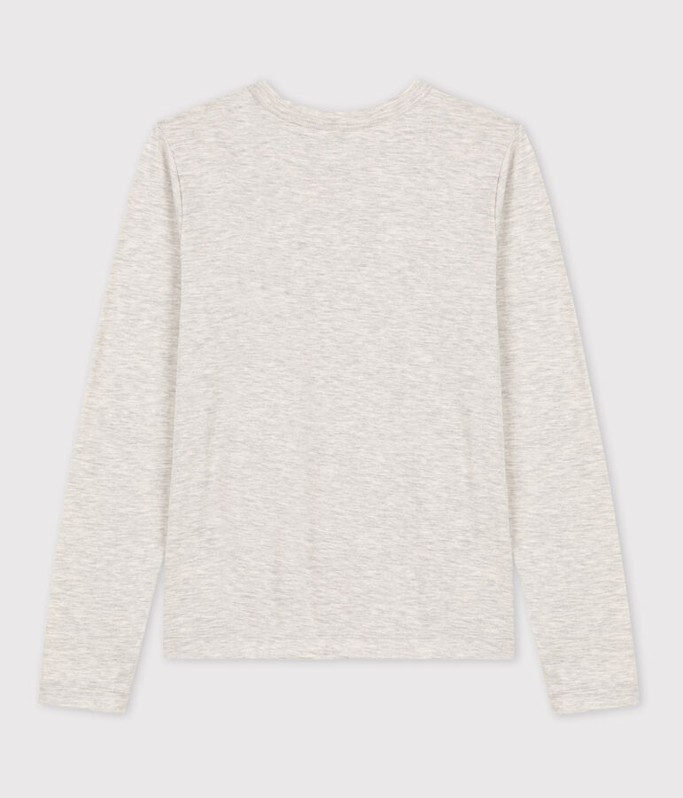 Camiseta de algod&oacute;n L'ICONIQUE abrigada con cuello redondo para mujer gris