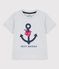 Camiseta de manga corta de algodón de niño gris POUSSIERE CHINE