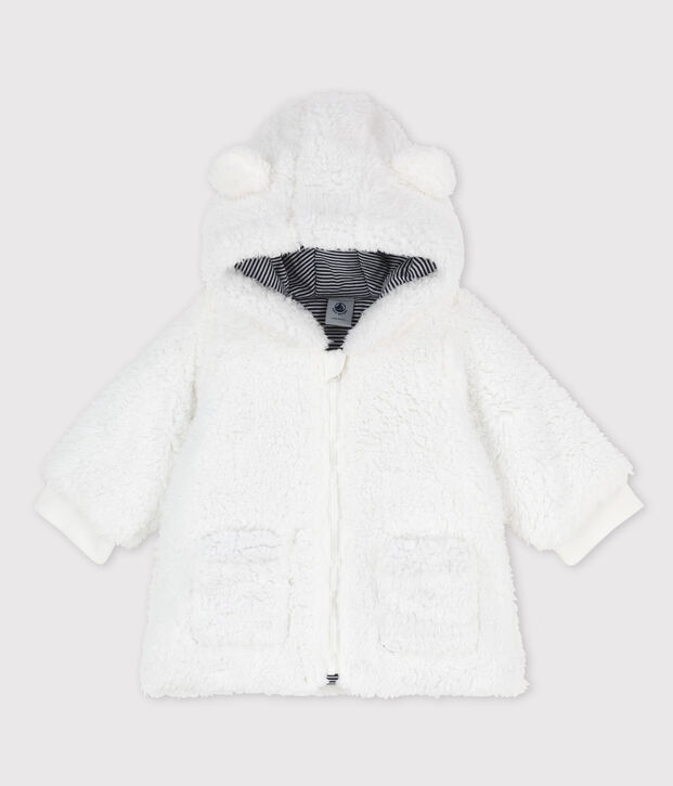 Abrigo de sherpa suave de beb&eacute;. blanco