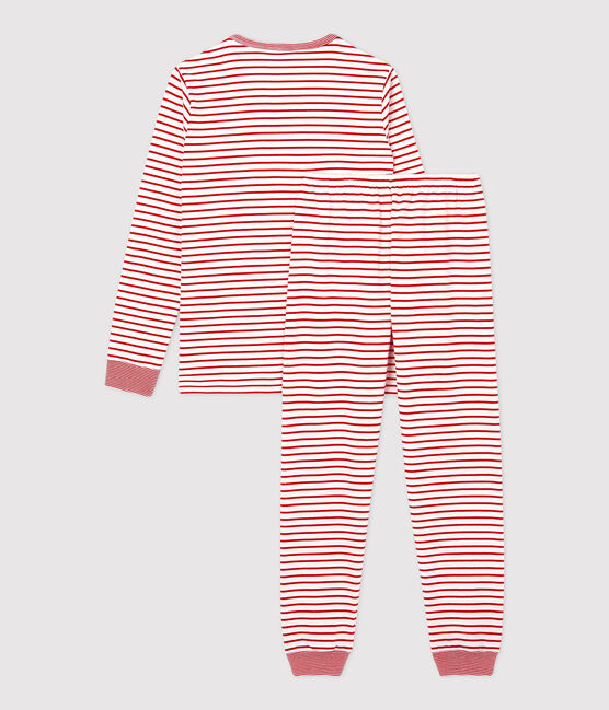 Pijama marinero rojo de niña/niño de muletón blanco MARSHMALLOW/rojo TERKUIT