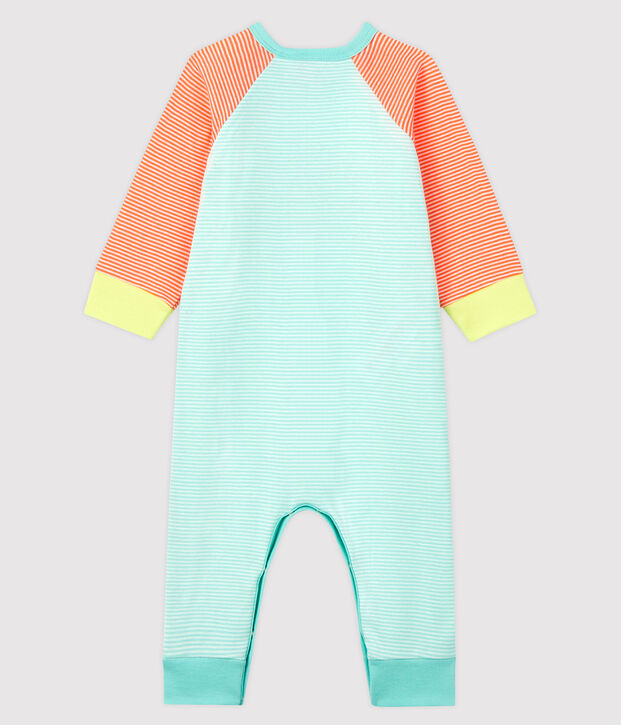 Pijama sin pies de punto naranja/blanco