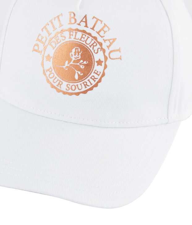 Gorra de sarga ni&ntilde;a blanco