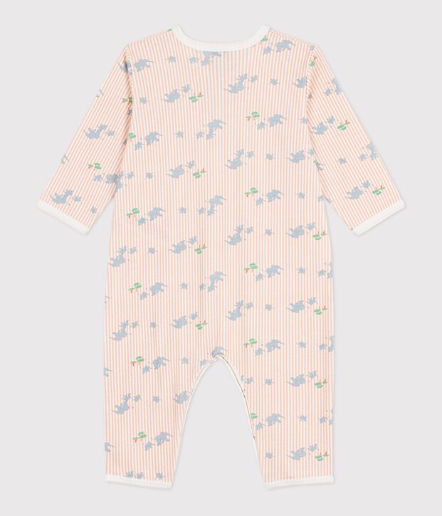 Pijama sin pies de algod&oacute;n con estampado de elefantes para beb&eacute; blanco/multicolor