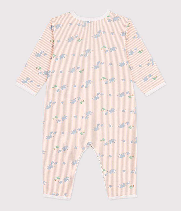 Pijama sin pies de algod&oacute;n con estampado de elefantes para beb&eacute; blanco MARSHMALLOW/blanco MULTICO