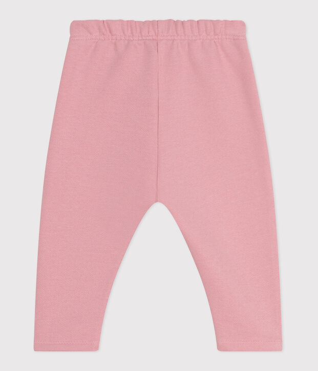 Pantal&oacute;n de jogging liso de algod&oacute;n para beb&eacute; rosa