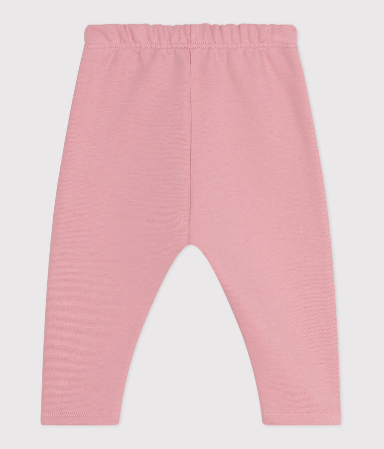 Pantal&oacute;n de jogging liso de algod&oacute;n para beb&eacute; rosa