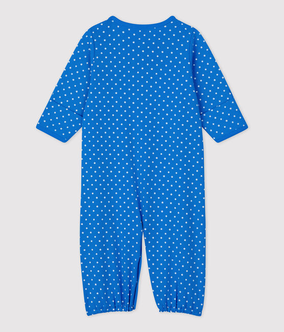 Mono de bebé de algodón orgánico azul BRASIER/gris MARSHMALLOW