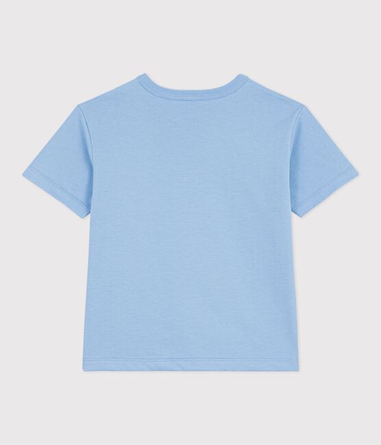 Camiseta infantil de manga corta de algodón azul FLO