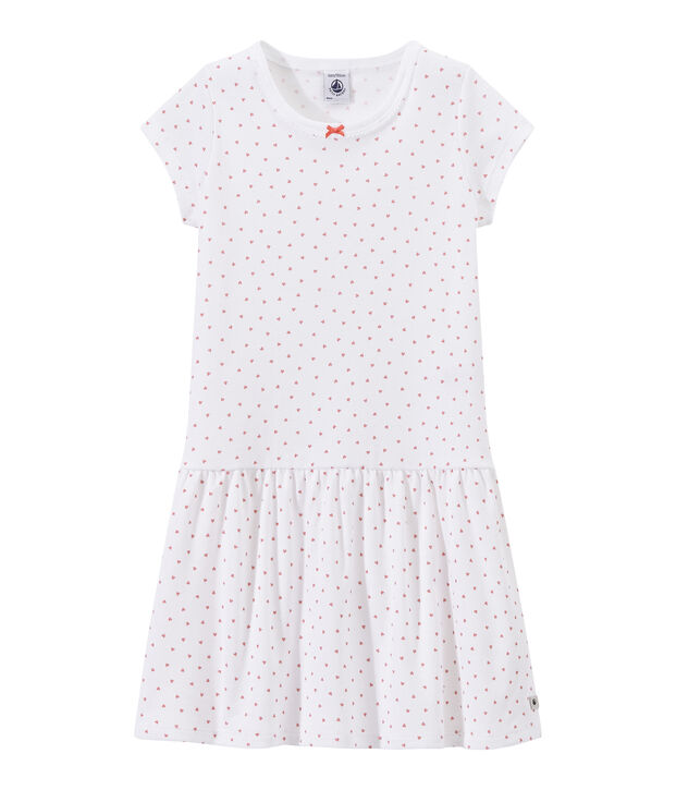 Camis&oacute;n con corazones estampados para ni&ntilde;a blanco/rosa