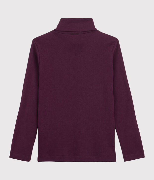 Prenda de cuello de cisne de algod&oacute;n de ni&ntilde;a/ni&ntilde;o violeta