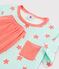 Pijama de rayas y estrellas para niño con acanalado blanco MARSHMALLOW/blanco MULTICO