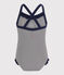 Traje de baño para niña azul ABYSSE/blanco LAIT