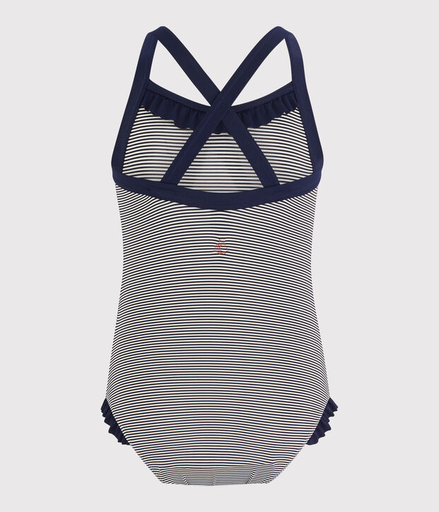 Traje de ba&ntilde;o para ni&ntilde;a azul/blanco