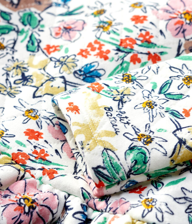 Vestido acolchado de beb&eacute;. blanco/multicolor