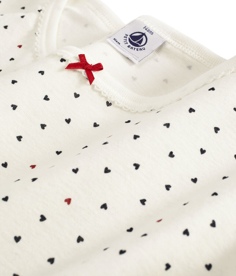 Pijama de punto para chica blanco/multicolor