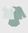 Conjunto de tres piezas de algodón y camiseta a rayas con limón para recién nacido PAUL/ MULTICO