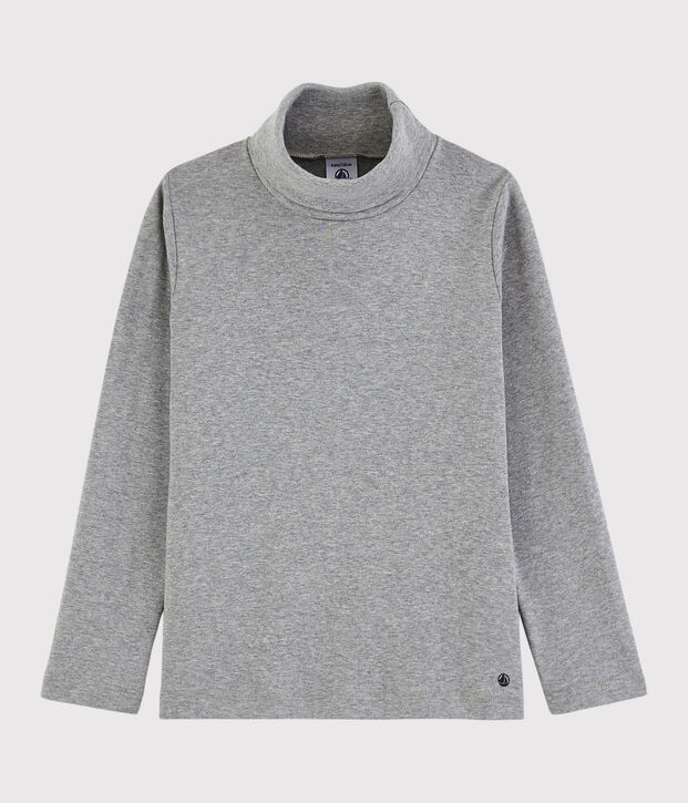 Prenda de cuello de cisne de algod&oacute;n de ni&ntilde;a/ni&ntilde;o gris