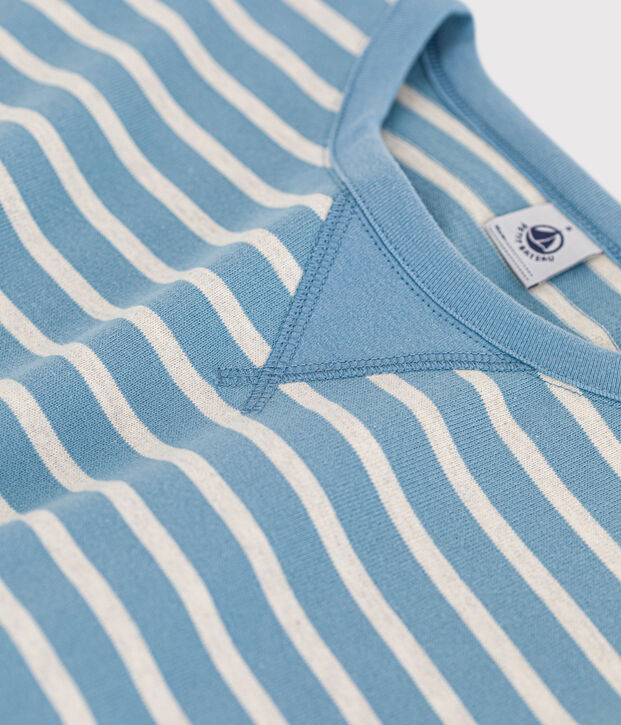 Sudadera marinera de algod&oacute;n para mujer azul/beige