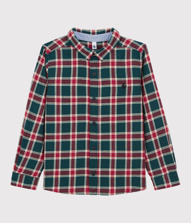 Camisa a cuadros de ni&ntilde;o verde/multicolor