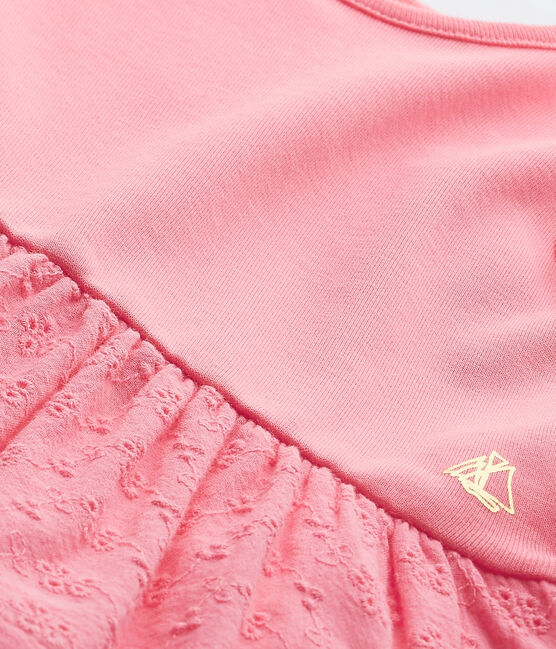 Vestido bebé niña con volantes rosa PETAL