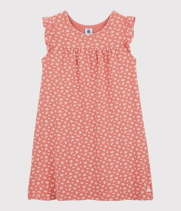 Camis&oacute;n con flores de algod&oacute;n de ni&ntilde;a rosa/blanco