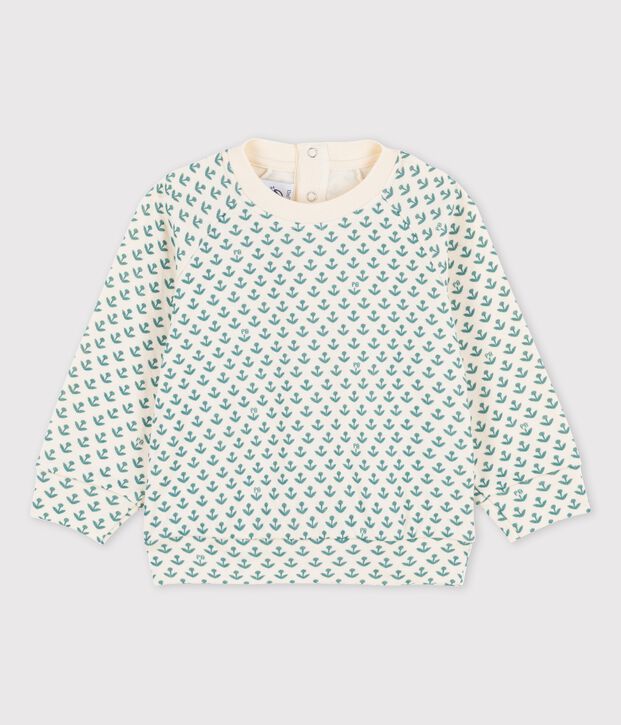 Sudadera de tejido t&uacute;bico para beb&eacute; crudo/verde